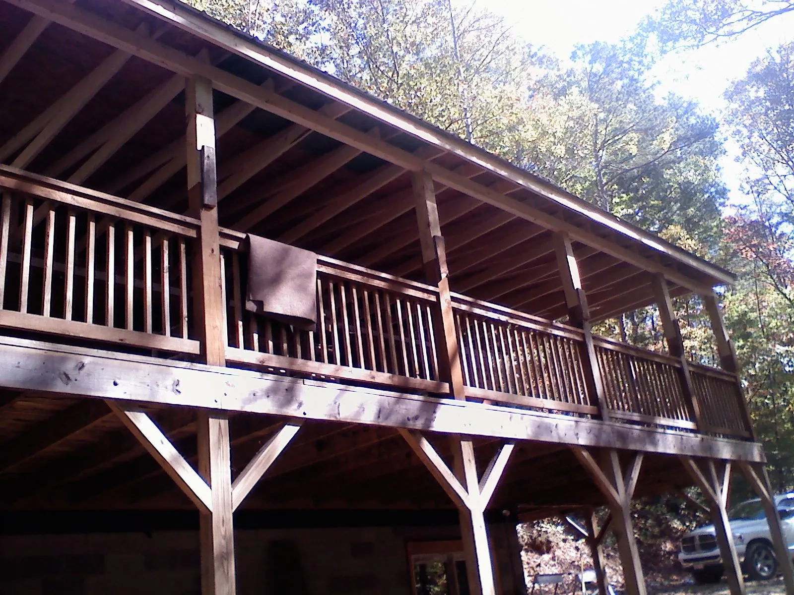 Timber framing under a new elevated porch and deck — Roof Leak Repair in Olar by Roofing Brothers